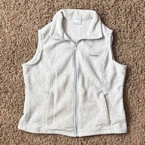Columbia Heather Gray Fleece Vest womens XL